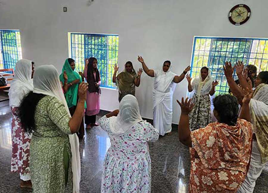 Women gathered in supportive fellowship