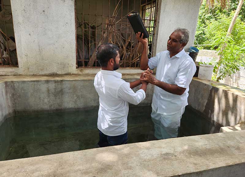 Water representing a Christian baptism celebration