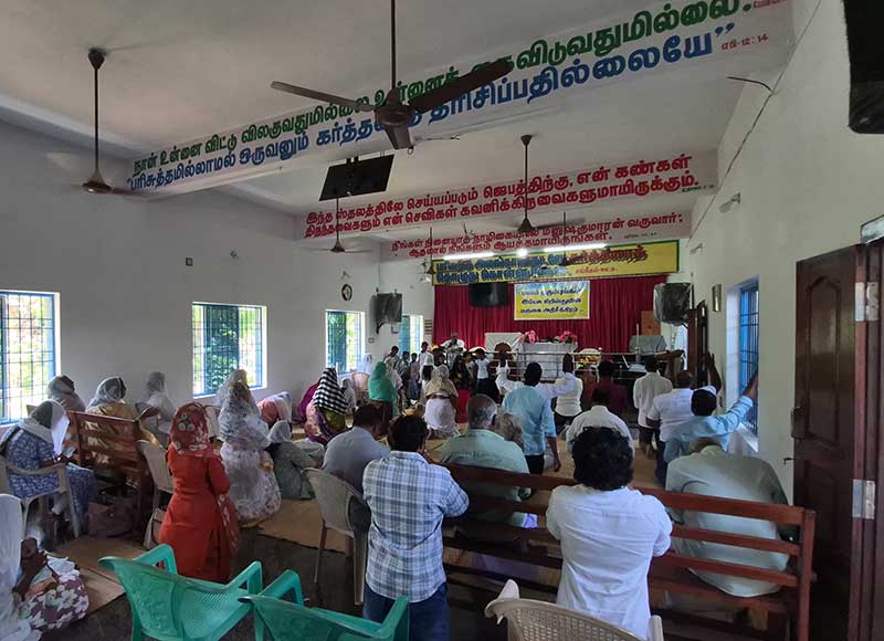 Large gathering attending a church conference